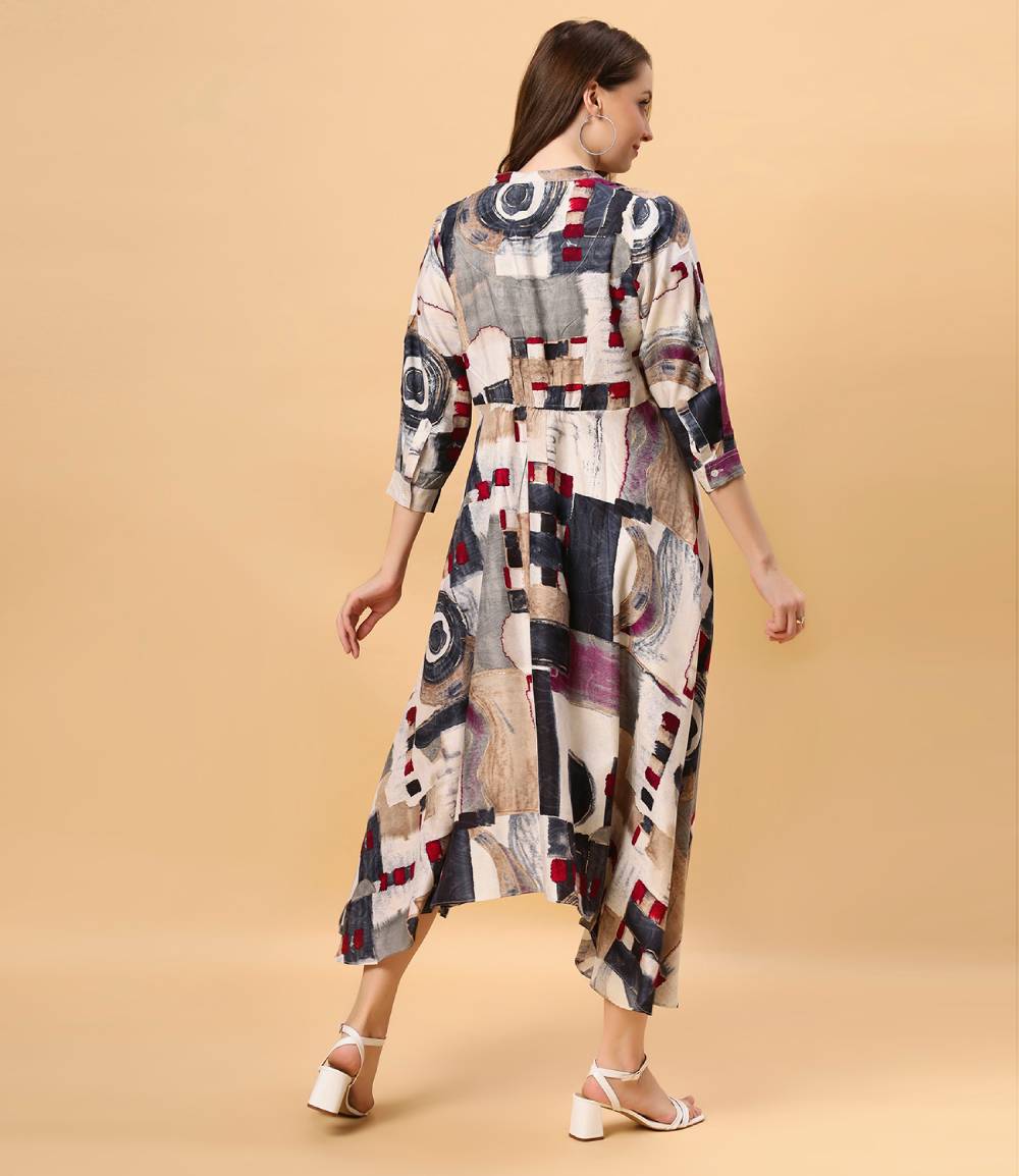 Fantasia Women's Ethnic Wear  Viscose Printed DRESS MULTI (F-3085)