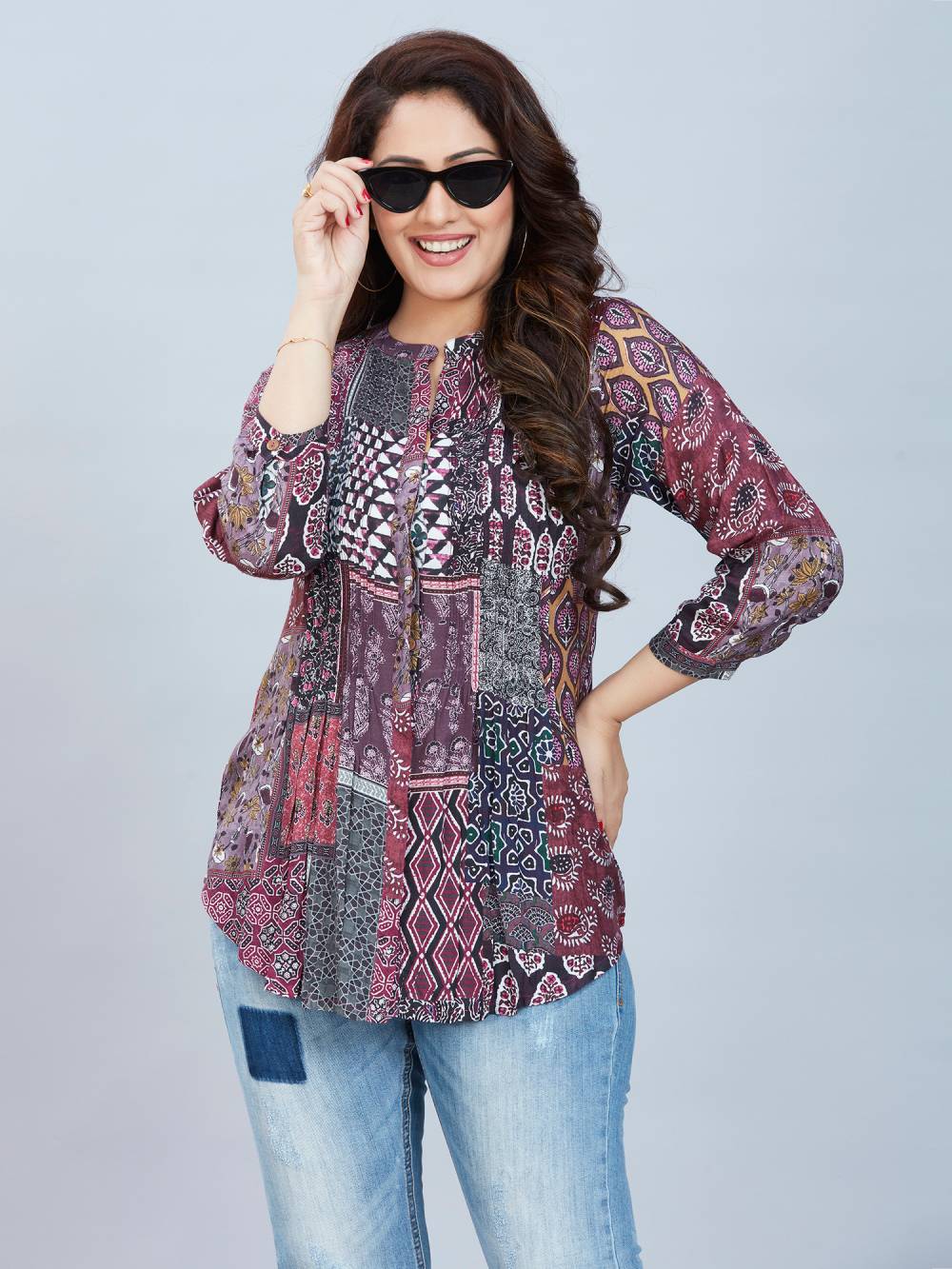 Fantasia Women's Ethnic Wear  Viscose Printed KURTI MULTI (F-3086)