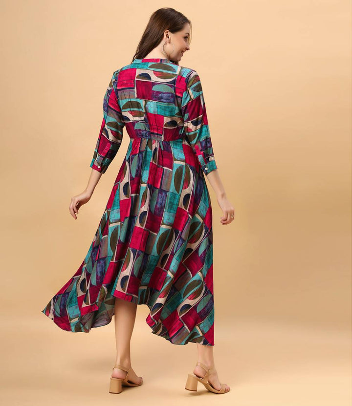 Fantasia Women's Ethnic Wear  Viscose Printed DRESS MULTI (F-3092)