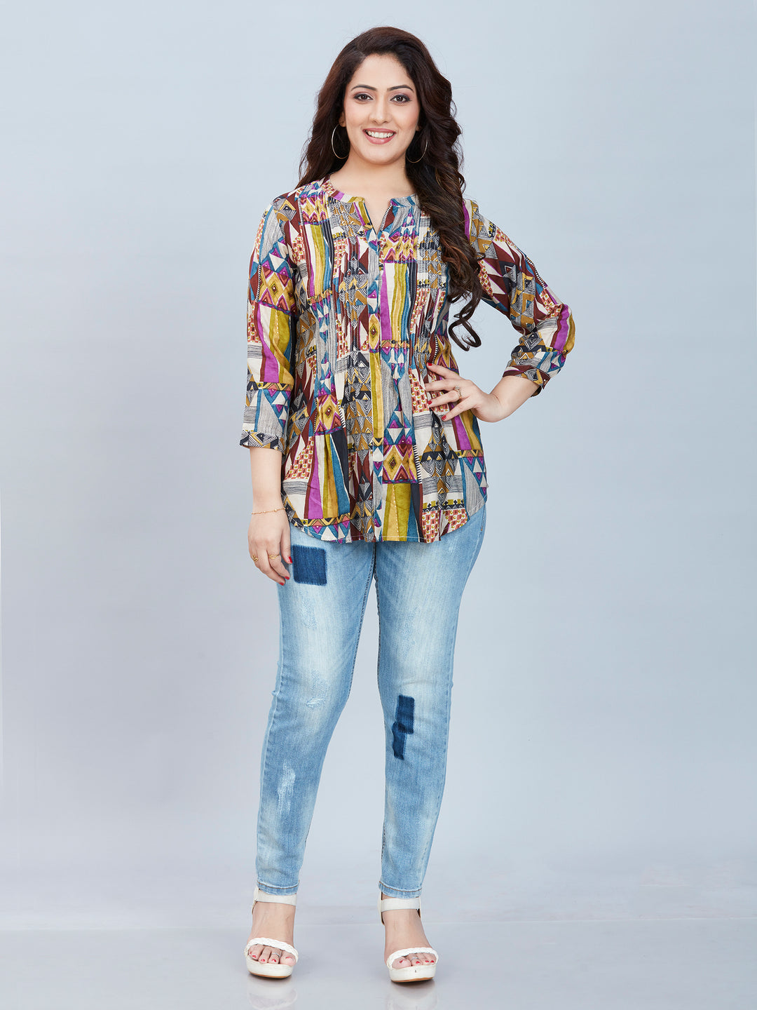 Fantasia Women's Ethnic Wear  Viscose Printed KURTI MULTI (F-3094)