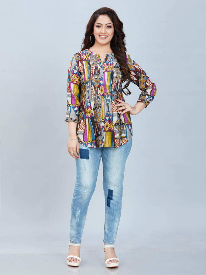 Fantasia Women's Ethnic Wear  Viscose Printed KURTI MULTI (F-3094)