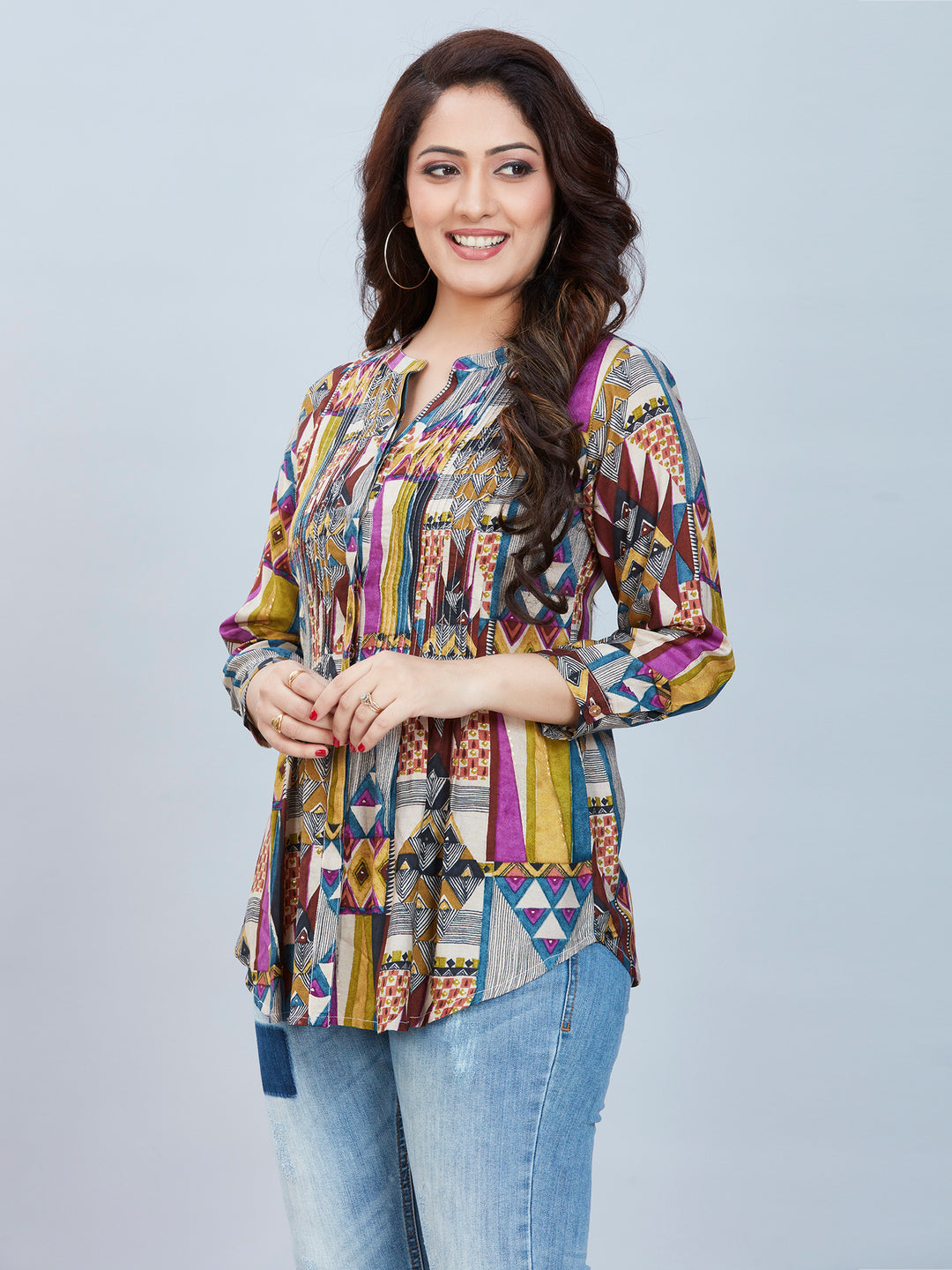 Fantasia Women's Ethnic Wear  Viscose Printed KURTI MULTI (F-3094)