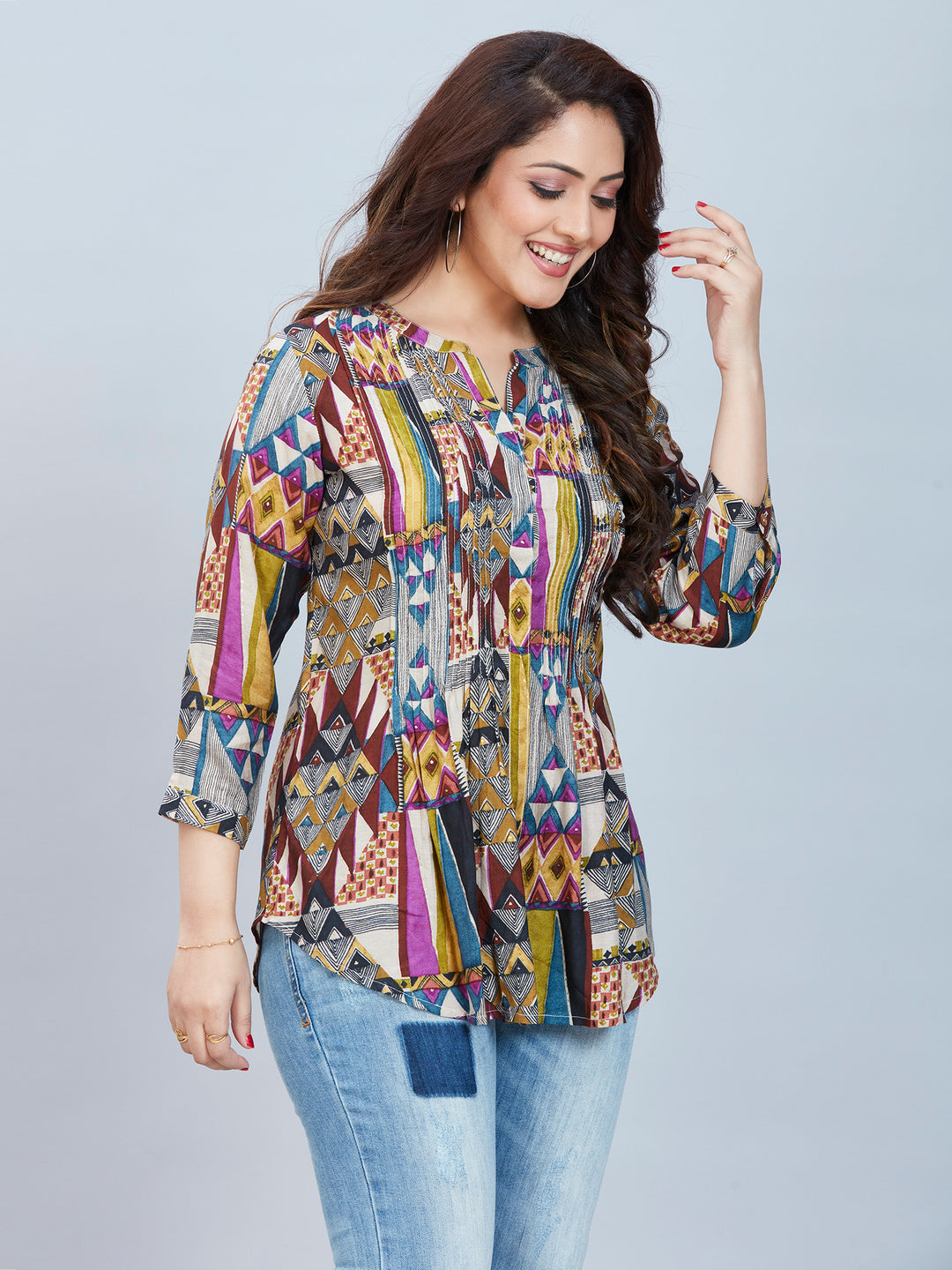 Fantasia Women's Ethnic Wear  Viscose Printed KURTI MULTI (F-3094)
