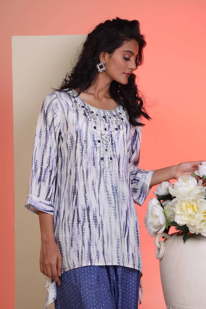 Fantasia Women's Ethnic Wear  Viscose Printed CO-ORDS SET PURPLE (F-2748)