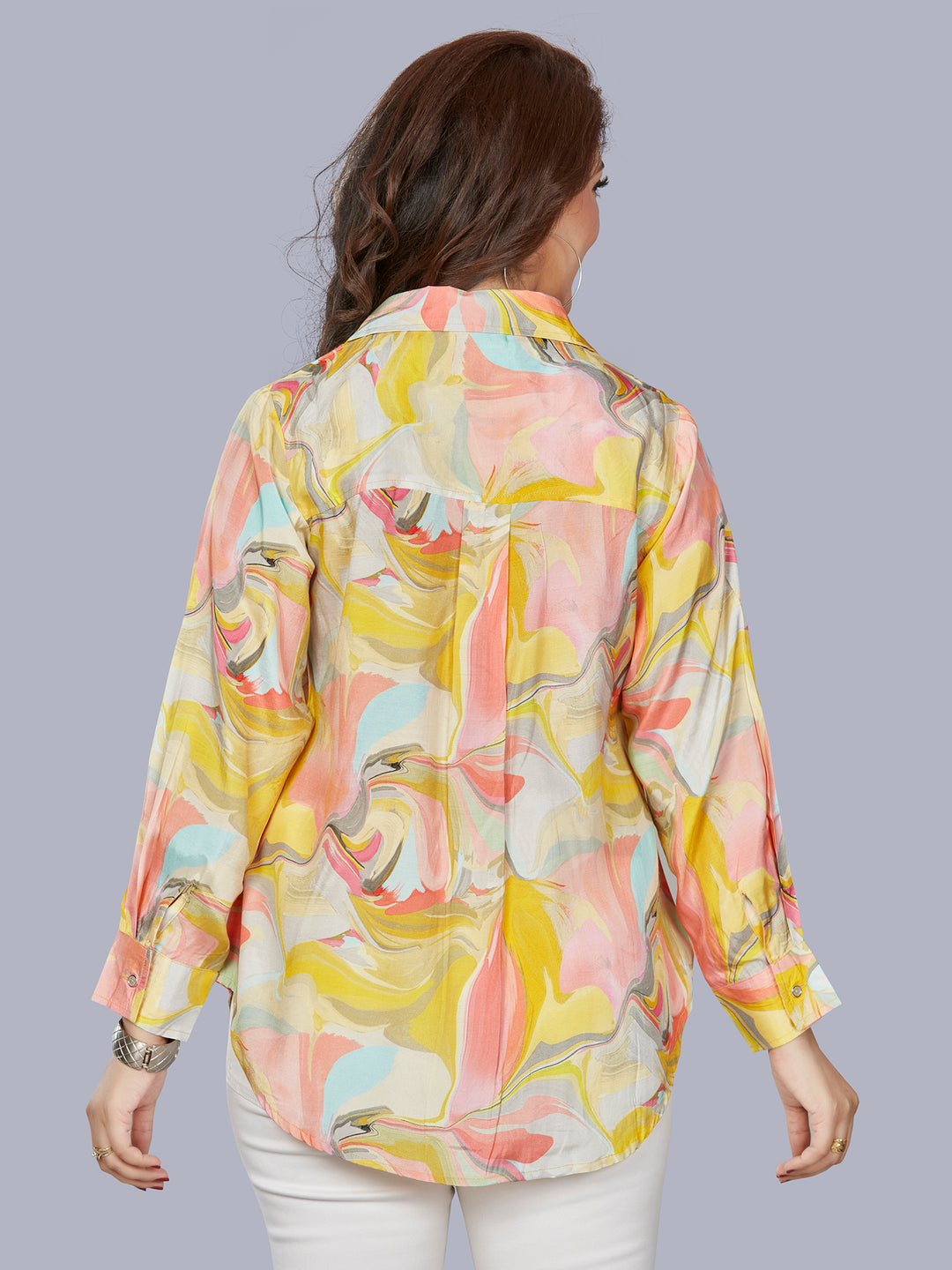 Fantasia Women's Ethnic Wear Viscose Printed  KURTI Yellow Multi (F-3409)