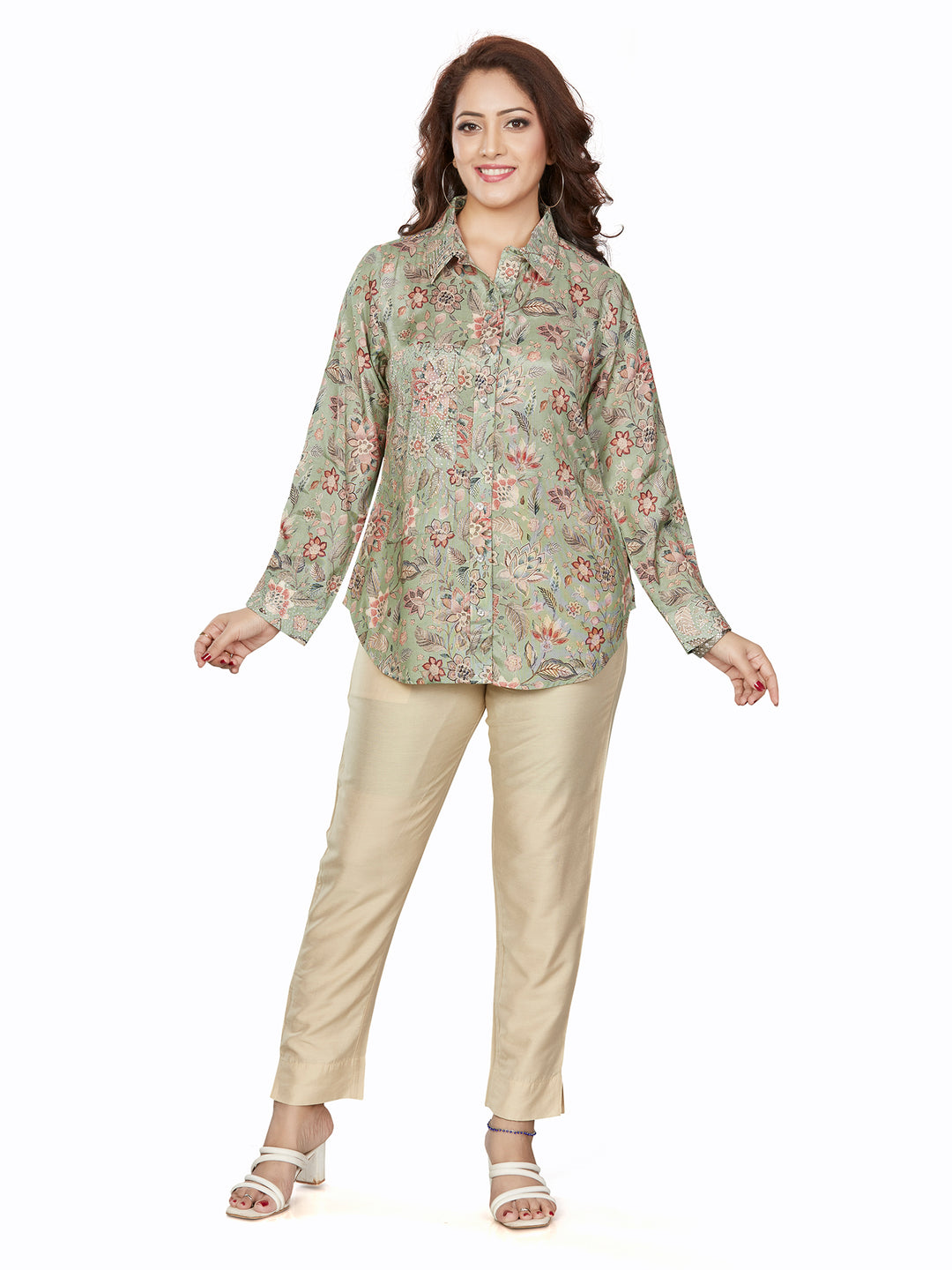 Fantasia Women's Ethnic Wear Viscose Printed  KURTI Green Multi (F-3420)